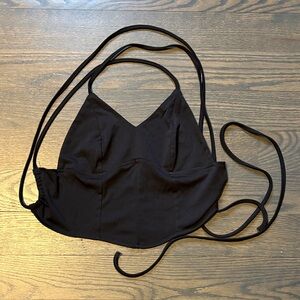 Black Strappy Crop Top